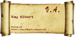 Vay Albert névjegykártya